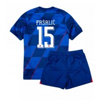Camiseta Croacia Mario Pasalic #15 Segunda Equipación Replica Eurocopa 2024 para niños mangas cortas (+ Pantalones cortos)